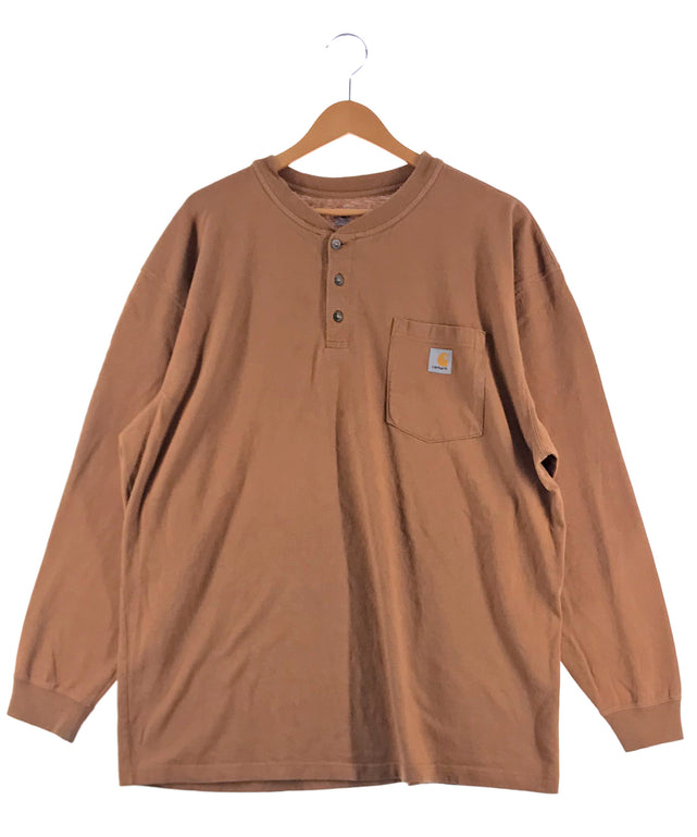 Carhartt ポケット 長袖Ｔシャツ ワンポイントロゴ ヘンリーネック/Carhartt ポケット 長袖Ｔシャツ ワンポイントロゴ ヘンリーネック